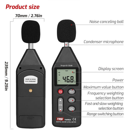 TASI TA8152B Noise Measurement Sound Decibel Meter - Light & Sound Meter by TASI | Online Shopping UK | buy2fix