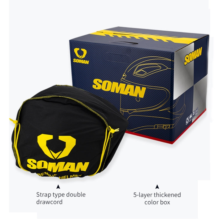 SOMAN Motorcycle Carbon Fiber Double Lens Thermal Safety Helmet, Size: L(Cheetah Print REVO) - Helmets by SOMAN | Online Shopping UK | buy2fix