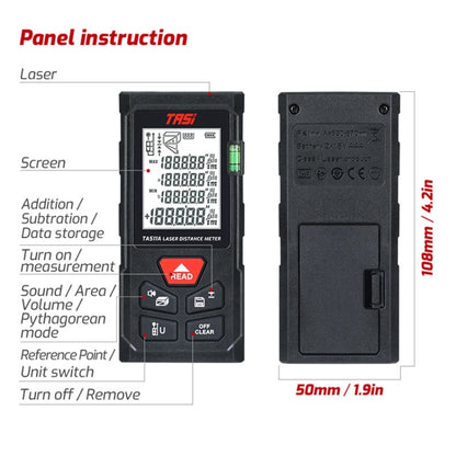 TASI TA511C 100m Laser Handheld Distance Measuring Room Infrared Measuring Instrument - Laser Rangefinder by buy2fix | Online Shopping UK | buy2fix