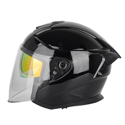 SOMAN Motorcycle Electric Bicycle Dual Lens Riding Helmet, Size: XL(Bright Back) - Helmets by SOMAN | Online Shopping UK | buy2fix