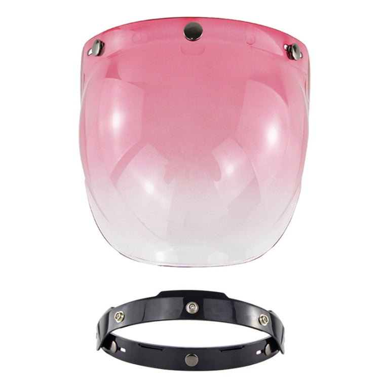 Motorcycle Helmet Three-Button Windproof Lens With Bracket(Pink) - Helmets by buy2fix | Online Shopping UK | buy2fix