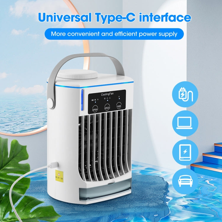 CF008 Mini Household Humidification Spray Air Cooler USB Plug-in Portable Air Conditioner Fan(White) - Electric Fans by buy2fix | Online Shopping UK | buy2fix