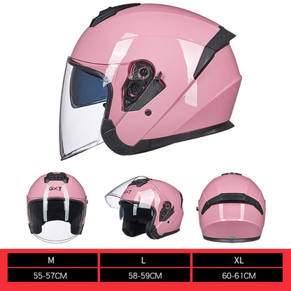 GXT Electric Vehicle Four Seasons Sun Protection & Windshield Double Lens Helmet, Size: L(Bright Black Red) - Helmets by GXT | Online Shopping UK | buy2fix