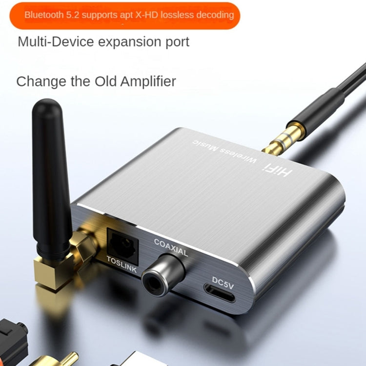 Bluetooth 5.2 Audio Receiver 3.5MM AUX Coaxial Fiber APTX HD Bluetooth Adapter - Audio Receiver Transmitter by buy2fix | Online Shopping UK | buy2fix