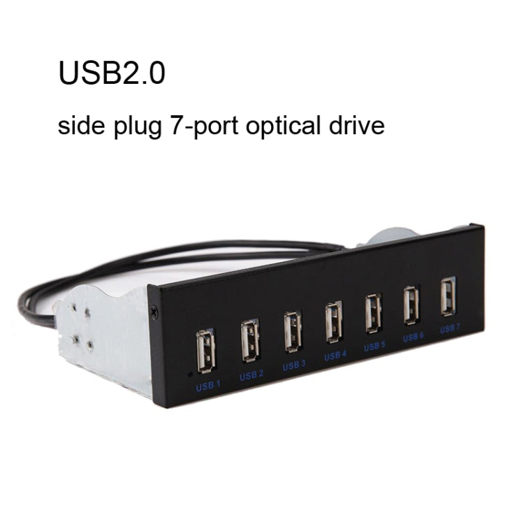 7 Port USB2.0 Optical Drive Bit Front Panel, Style: Side Plug - USB 2.0 HUB by buy2fix | Online Shopping UK | buy2fix