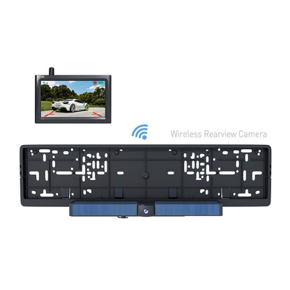 Solar Powered Rear View System Reversing Wireless Transmission Car Camera Display(RC01) - Rear View Cameras by buy2fix | Online Shopping UK | buy2fix