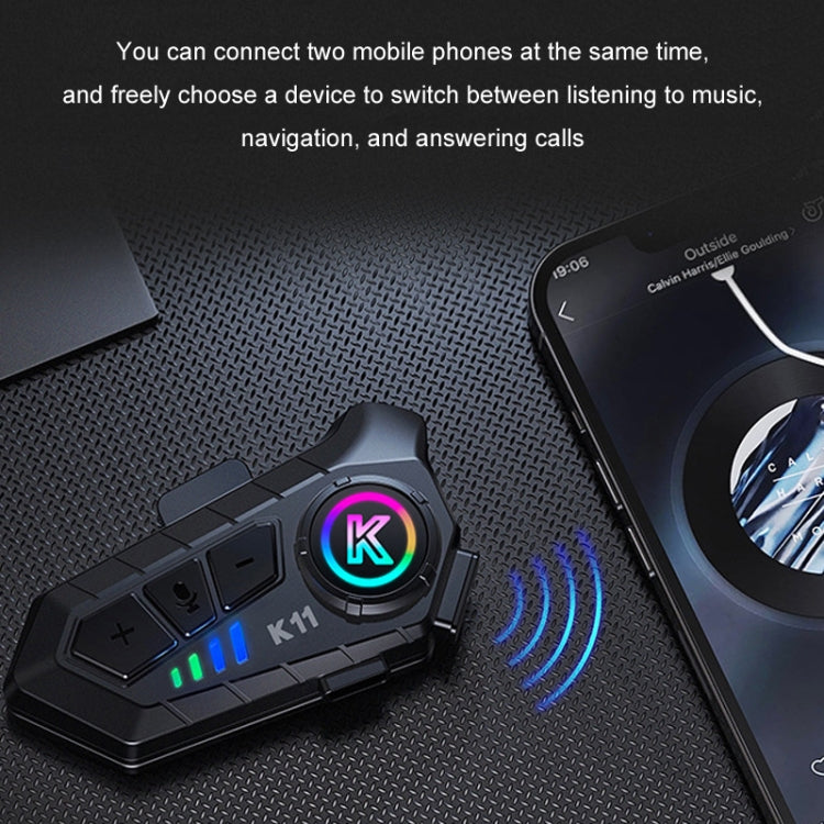 KUQIBAO K11 Motorcycle Helmet Waterproof Subwoofer Bluetooth Headphones(Soft Microphone) - Motorcycle Walkie Talkie by KUQIBAO | Online Shopping UK | buy2fix