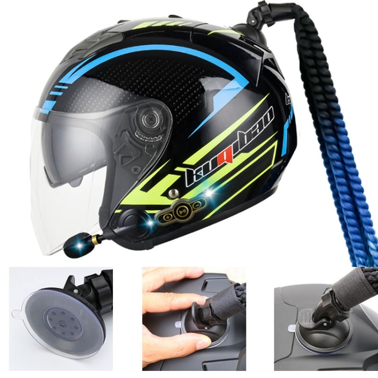 KUQIBAO Motorcycle Bluetooth Headset Double Lens Helmet With Braid, Size: XXL(Fruits Black Phantom Fiber) - Helmets by KUQIBAO | Online Shopping UK | buy2fix