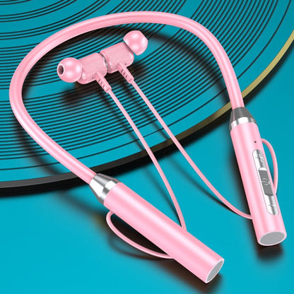 Wireless Hanging Neck Long Battery Life Sports Binaural Bluetooth Headset(Pink OPP Bag) - Neck-mounted Earphone by buy2fix | Online Shopping UK | buy2fix