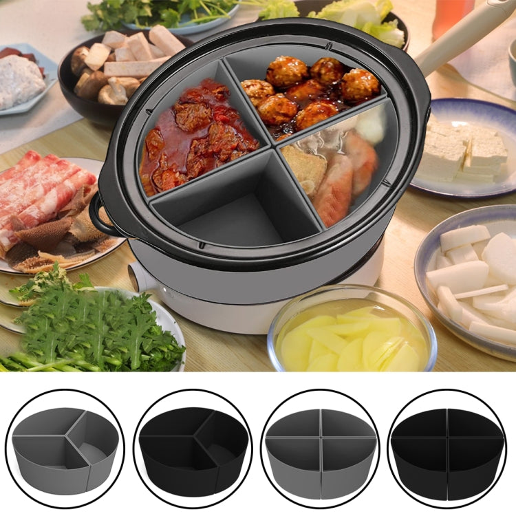 For Crockpot 6QT Slow Cooker Silicone Liners Divider Reusable Leak Proof Mats, Spec: Black 3 Compartments - Kitchen Machine Accessories by buy2fix | Online Shopping UK | buy2fix