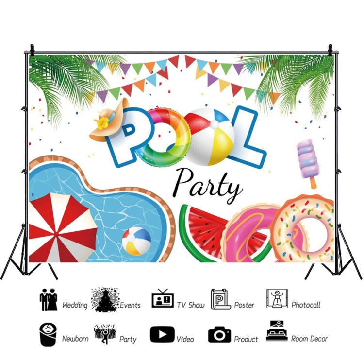 80x120cm Summer Pool Party Decoration Backdrop Swimming Ring Photography Background Cloth(11311789) -  by buy2fix | Online Shopping UK | buy2fix