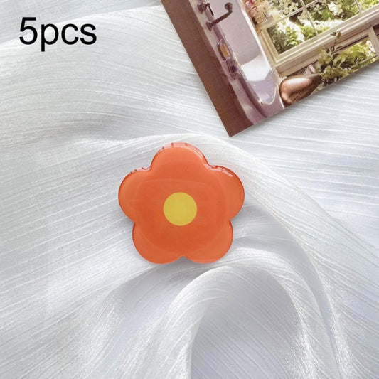 5pcs Sunflower Drip Glue Airbag Mobile Phone Holder(Orange Flower) - Ring Holder by buy2fix | Online Shopping UK | buy2fix