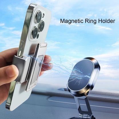 Back Clip Double Ring Magnetic Metal Folding Phone Bracket Desktop Lazy Ring Phone Holder(Rose Gold) - Ring Holder by buy2fix | Online Shopping UK | buy2fix