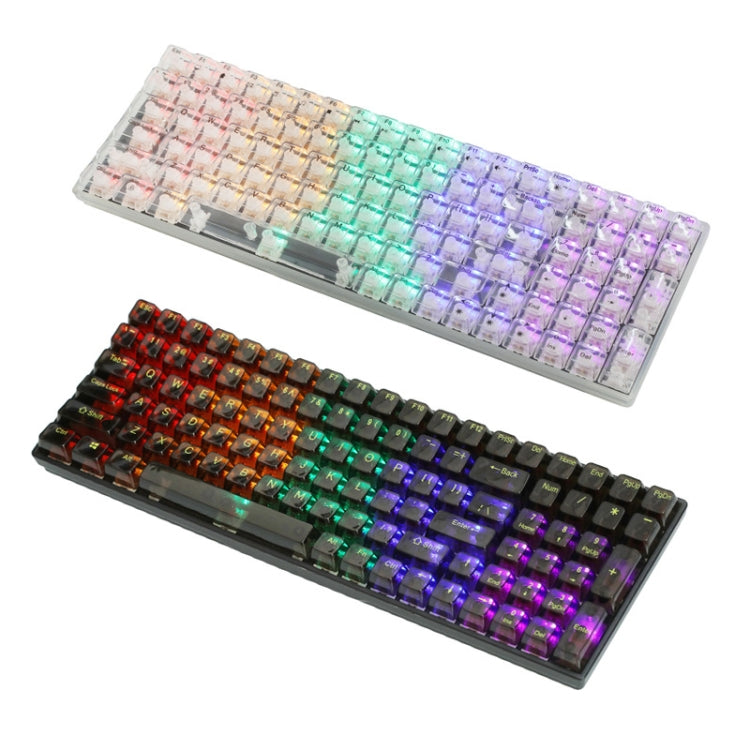 100 Keys Customized Gaming Wired Mechanical Keyboard Transparent Keycap Red Shaft (Black) - Wired Keyboard by buy2fix | Online Shopping UK | buy2fix