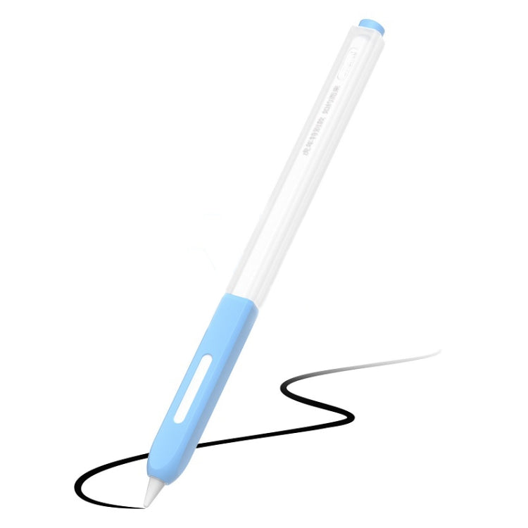 For Apple Pencil 2 Non-Slip Anti-Fall Translucent Segmented Pen Case(Sky Blue) - Pencil Accessories by buy2fix | Online Shopping UK | buy2fix