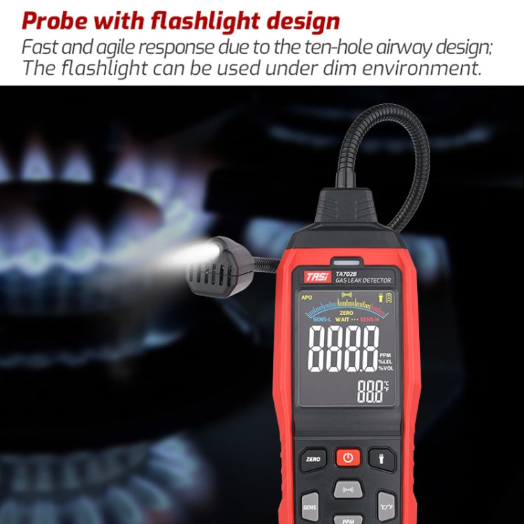 TASI TA702B Simulation Bar+Digital Display Cumbelo Gas Detector Portable Gas Testing Instrument Natural Gas Discovery Detective - Gas Monitor by TASI | Online Shopping UK | buy2fix