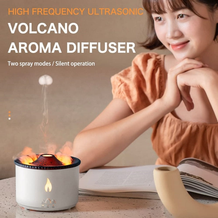 Volcanic Essential Oil Aroma Diffuser Ultrasonic Air Humidifier, Model: Two-color Remote Control(EU Plug) - Air Purifiers & Accessories by buy2fix | Online Shopping UK | buy2fix