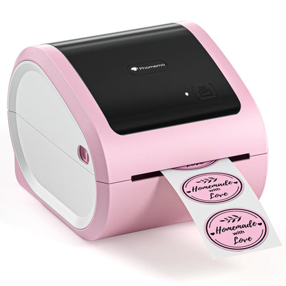 Phomemo D520-BT Bluetooth Thermal Shipping Label Printer Wireless Desktop Printer For Barcode Address Labels, Size: EU(Pink White) - Printer by Phomemo | Online Shopping UK | buy2fix