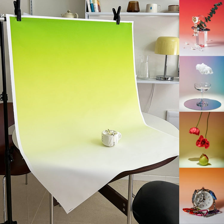 104x144cm Gradient Background Paper Photography Portrait Photo Props(Green Lotus) - Gradient Color by buy2fix | Online Shopping UK | buy2fix