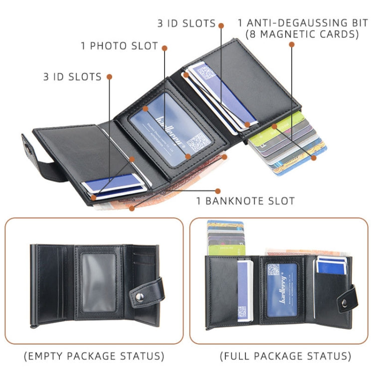 Baellerry RFID Anti-Theft Automatic Pop-Up Card Wallet Buckle Metal Aluminum Shell Card Holder(Grey) - Antimagnetic RFID Package by Baellerry | Online Shopping UK | buy2fix