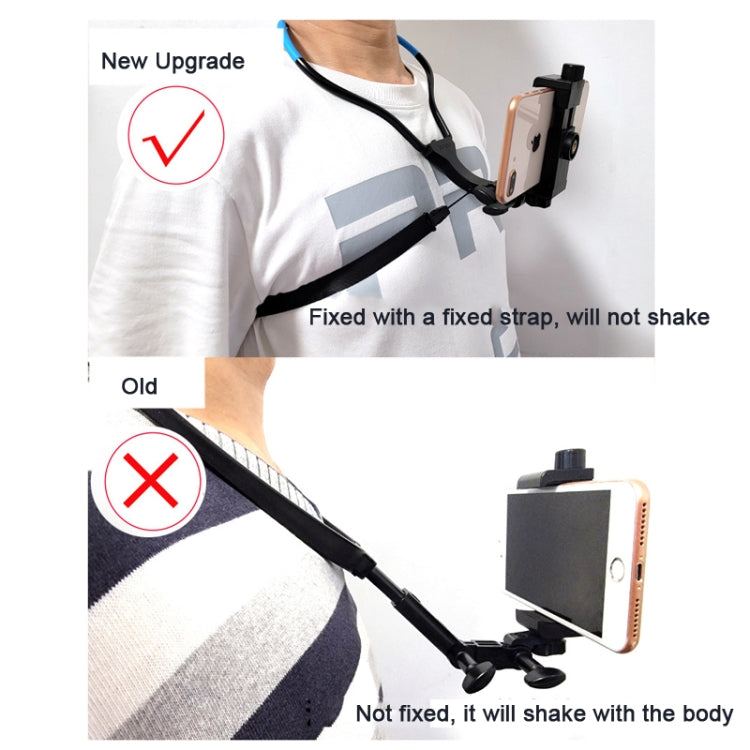 TUYU Camera Neck Holder Mobile Phone Chest Strap Mount  For Video Shooting//POV, Spec: With Phone Clip (Blue) - Stand by buy2fix | Online Shopping UK | buy2fix