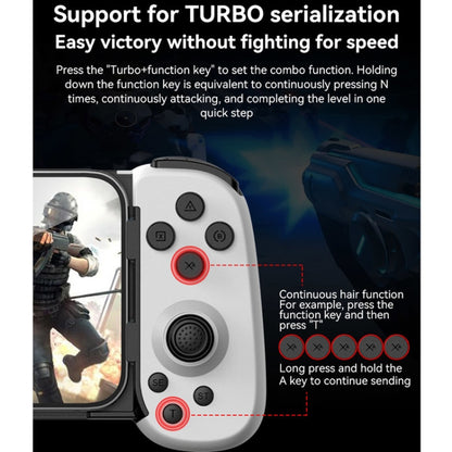 D6  Bluetooth Retractable Gamepad Dual Hall Six-Axis Somatosensory For Android/IPhone /Switch(White Black) - Gamepads by buy2fix | Online Shopping UK | buy2fix