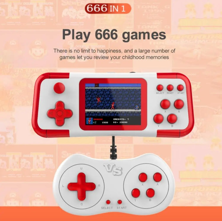 A12 3.0-inch HD Colorful Screen Retro Handheld Game Console with 666 Built-in Games, Model: Double Black Blue - Pocket Console by buy2fix | Online Shopping UK | buy2fix