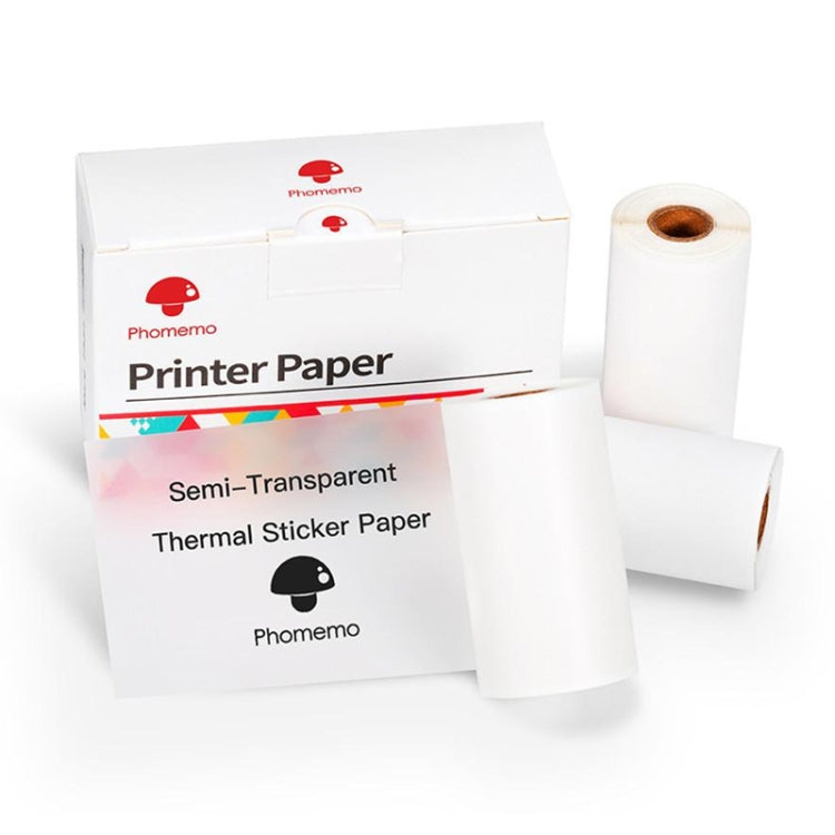 Phomemo 3rolls /Pack 50mm Translucent Bottom Black Words Self-Adhesive Printer Sensitive Label Printing Paper For M02 / M02S / M02Pro / M03 - Printer Accessories by Phomemo | Online Shopping UK | buy2fix