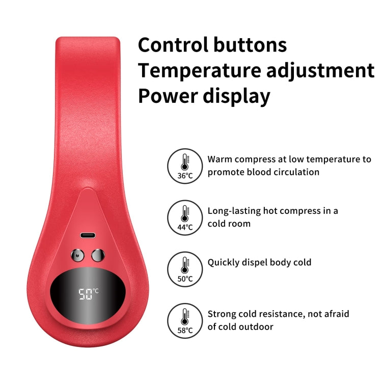 Portable Neck Warmer with Heat Therapy Adjustable Temperature(Red) - Electric Heaters by buy2fix | Online Shopping UK | buy2fix