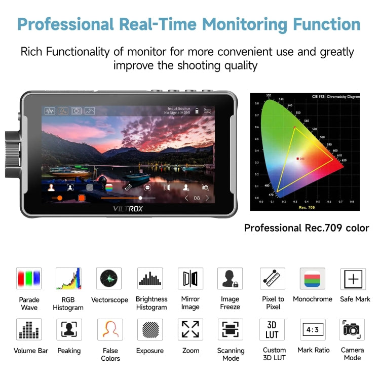 VILTROX DC550 Touch Model 5.5 Inch Camera Studio Monitors 4K HDMI 3D LUT Director Monitor - On-camera Monitors by VILTROX | Online Shopping UK | buy2fix