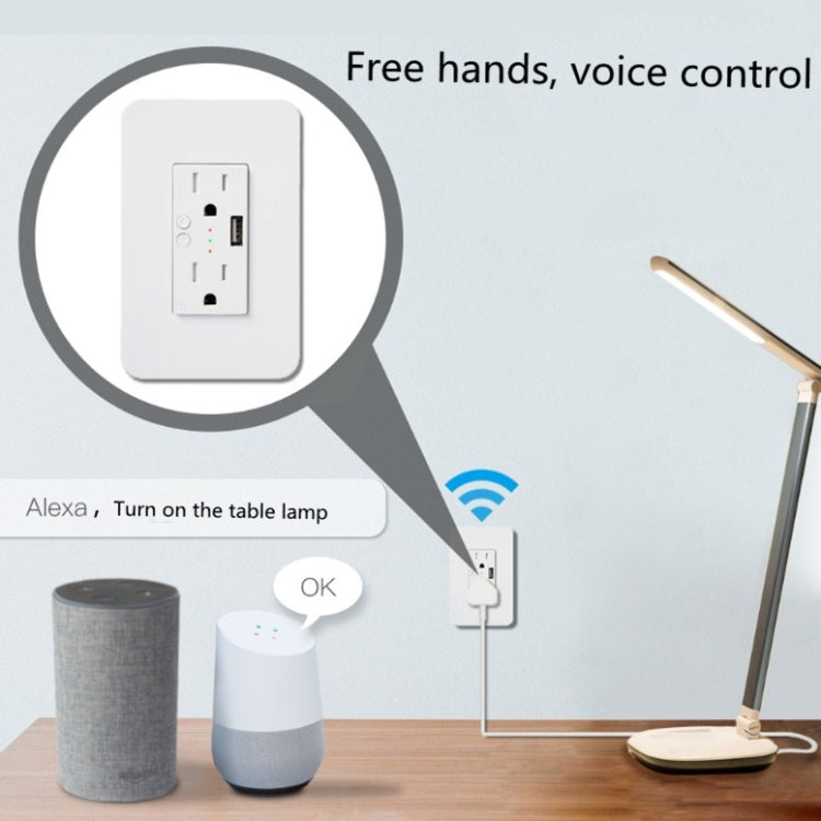 Smart Wall Socket 120 Type WIFI Remote Control Voice Control With USB Socket, Model:American Wall Socket - Consumer Electronics by buy2fix | Online Shopping UK | buy2fix