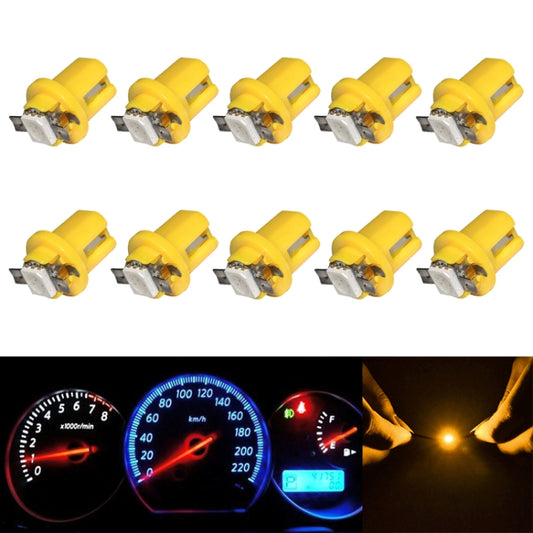 10 PCS T8.5 5050 Led 1 SMD Car Gauge Dash Bulb Dashboard Instrument Light Wedge Interior Lamp(Yellow) - Instrument Lights by buy2fix | Online Shopping UK | buy2fix