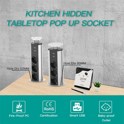 USB Desktop Office Kitchen Socket Hidden Desktop Socket，EU Plug - Consumer Electronics by buy2fix | Online Shopping UK | buy2fix
