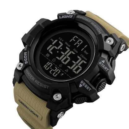 SKMEI 1384 Multifunctional Men Outdoor Fashion Noctilucent Waterproof LED Digital Watch (Khaki) - LED Digital Watches by SKMEI | Online Shopping UK | buy2fix