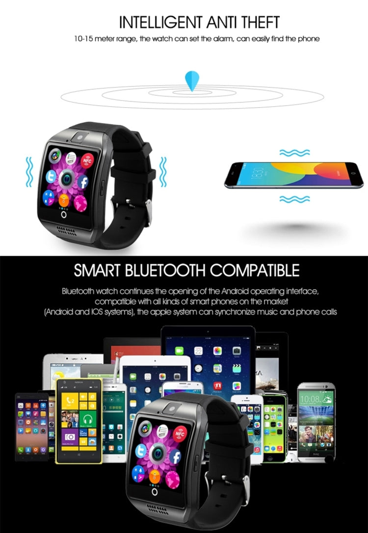 Q18 1.54 inch TFT Screen MTK6260A 360MHz Bluetooth 3.0 Smart Watch Phone, 128M + 64M Memory(Gold) - Smart Wear by buy2fix | Online Shopping UK | buy2fix