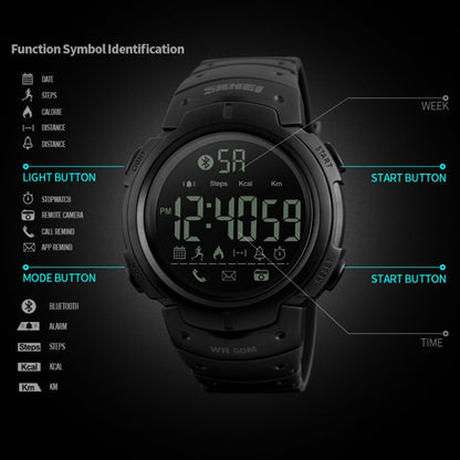 SKMEI 1301 Multifunction 50m Waterproof Sports Bluetooth Smart Watch, Compatible with Android & iOS System(Army Green) - Sport Watches by SKMEI | Online Shopping UK | buy2fix