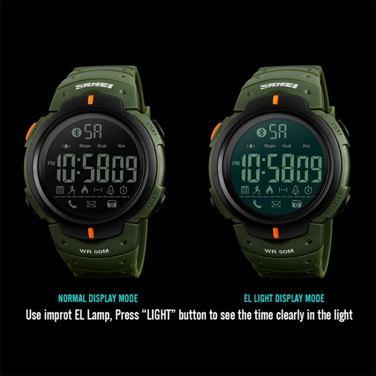 SKMEI 1301 Multifunction 50m Waterproof Sports Bluetooth Smart Watch, Compatible with Android & iOS System(Army Green) - Sport Watches by SKMEI | Online Shopping UK | buy2fix