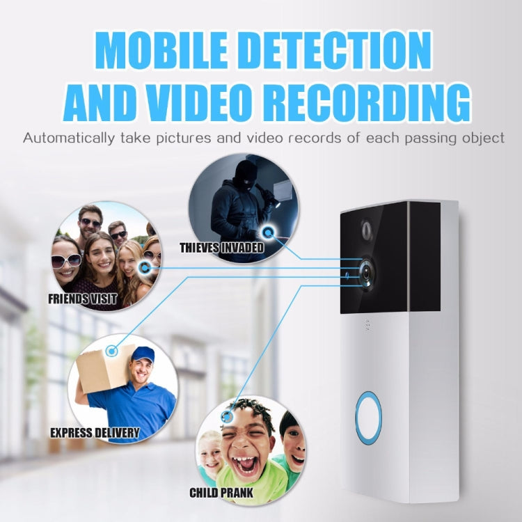 VESAFE HD 720P Security Camera Smart WiFi Video Doorbell Intercom, Support TF Card & Infrared Night Vision & Motion Detection App for IOS and Android(Silver) - Security by buy2fix | Online Shopping UK | buy2fix