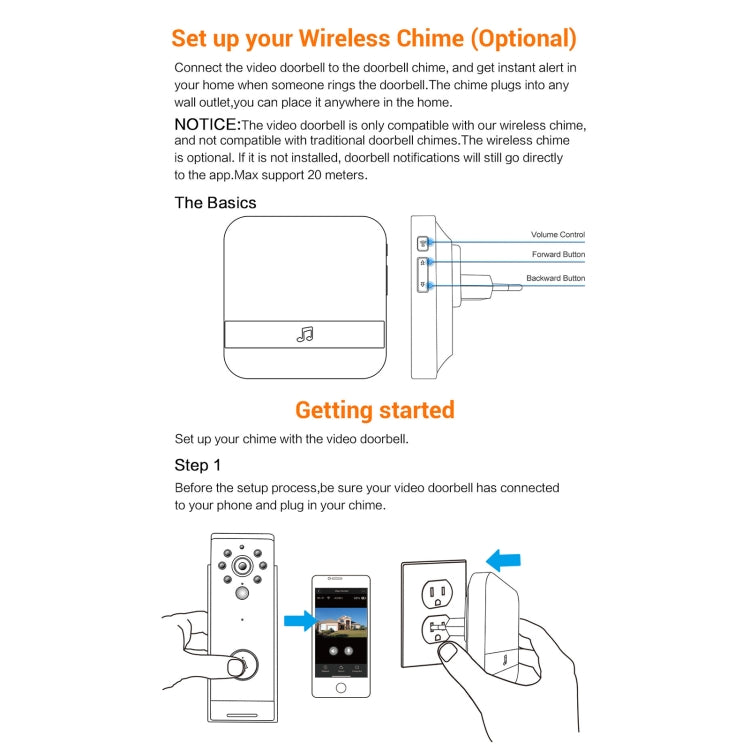 B10 52 Chimes 110dB Doorbell Receiver Low Power Consumption Home Door Tools, EU Plug, AC 90-260V (White) - Security by buy2fix | Online Shopping UK | buy2fix