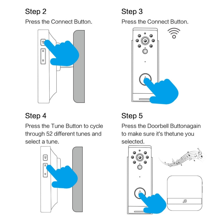 B10 52 Chimes 110dB Doorbell Receiver Low Power Consumption Home Door Tools, EU Plug, AC 90-260V (White) - Security by buy2fix | Online Shopping UK | buy2fix