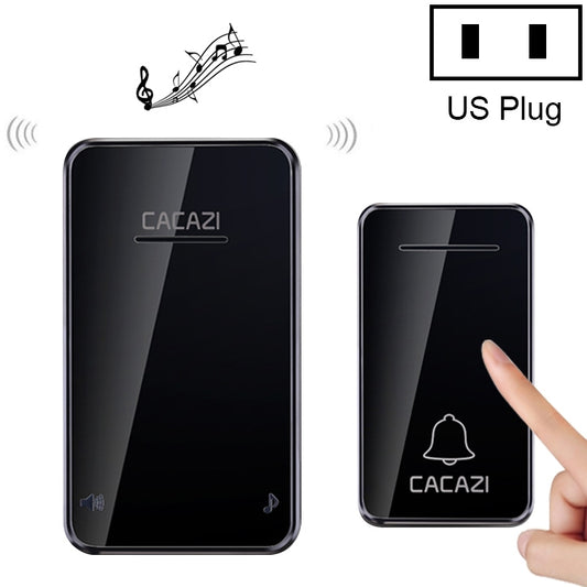CACAZI FA8 Self-Powered Wireless Doorbell, US Plug(Black) - Security by CACAZI | Online Shopping UK | buy2fix