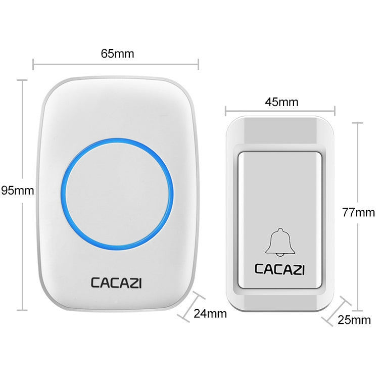 CACAZI A10G One Button Three Receivers Self-Powered Wireless Home Cordless Bell, UK Plug(White) - Wireless Doorbell by CACAZI | Online Shopping UK | buy2fix