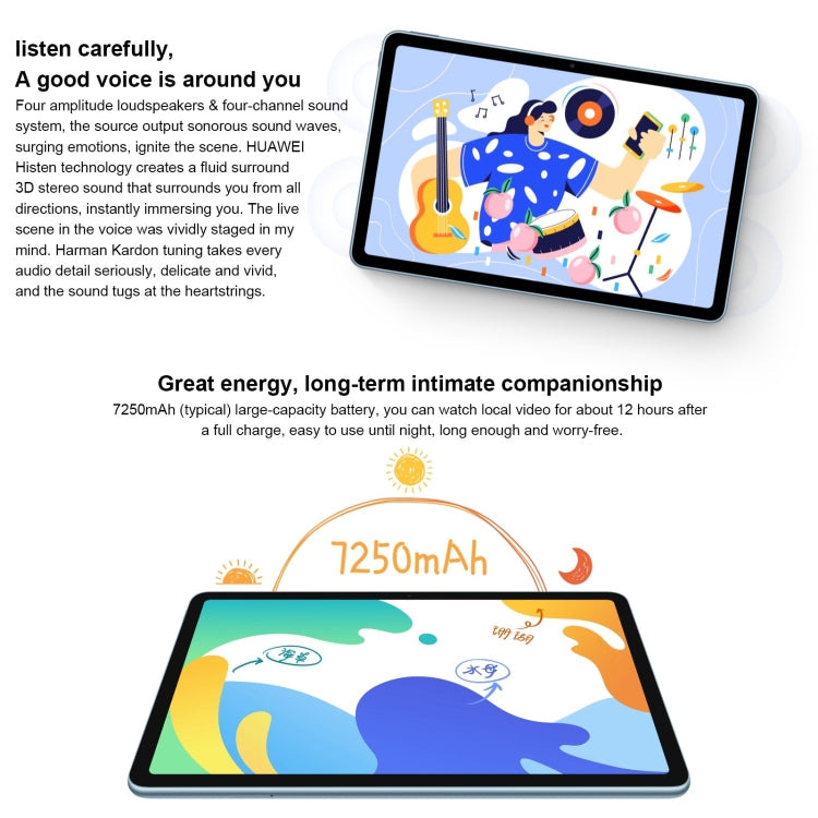 Huawei MatePad 10.4 BAH4-W19 WiFi, 10.4 inch, 6GB+128GB, HarmonyOS 2 Qualcomm Snapdragon 778G 4G Octa Core up to 2.42GHz, Support Dual WiFi, OTG, Not Support Google Play (Blue) - Huawei by Huawei | Online Shopping UK | buy2fix