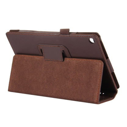 For Amazon Kindle Fire HD8 (2017) Litchi Texture Horizontal Flip Leather Case with Holder(Brown) - Mobile Accessories by buy2fix | Online Shopping UK | buy2fix