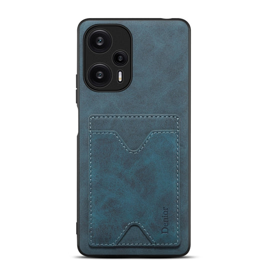 Denior PU Back Cover Card Slot Holder Phone Case For Xiaomi Redmi Note 12 Turbo / Poco F5(Blue) - Xiaomi Cases by Denior | Online Shopping UK | buy2fix