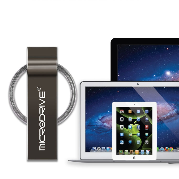 MicroDrive 64GB USB 2.0 Metal Keychain U Disk (Grey) - Computer & Networking by MicroDrive | Online Shopping UK | buy2fix