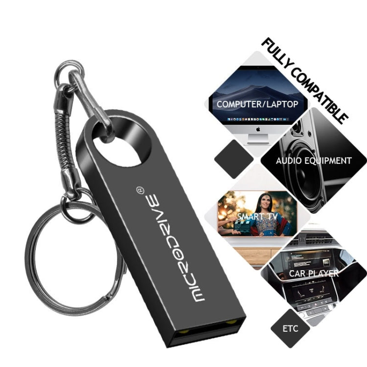 MicroDrive 8GB USB 2.0 Metal Waterproof High Speed U Disk(Black) - Computer & Networking by MicroDrive | Online Shopping UK | buy2fix