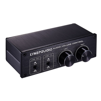 LINEPAUDIO A977 2 In 2 Out Switcher Full-balance Passive Preamp Active Speaker Double Sound Source Volume Controller (Black) - Consumer Electronics by buy2fix | Online Shopping UK | buy2fix